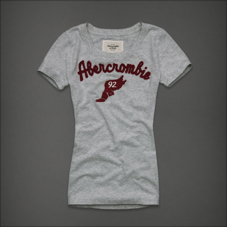 Abercrombie Fitch Mujeres De Cuello Redondo Corto Remera AF8279